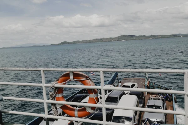 Safety Torus Sulla Barca Una Maggiore Sicurezza Durante Viaggio Verso — Foto Stock