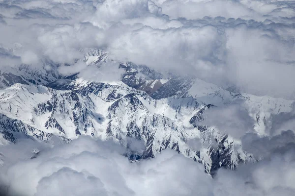 Blue Sky Clouds Airplane Leh Himalaya Mountain India Уппер Beatles — стоковое фото