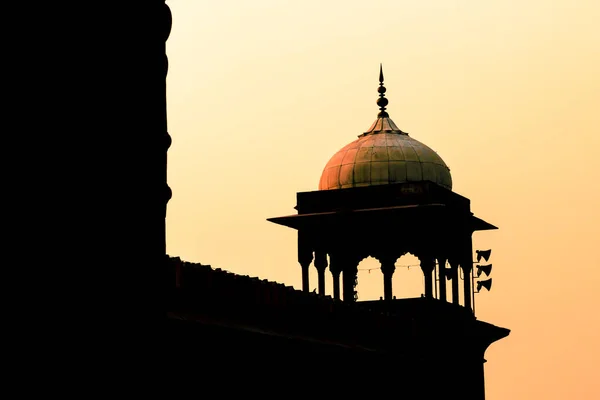 Jama Masjid Pared Exterior Old Delhi India Durante Puesta Del — Foto de Stock
