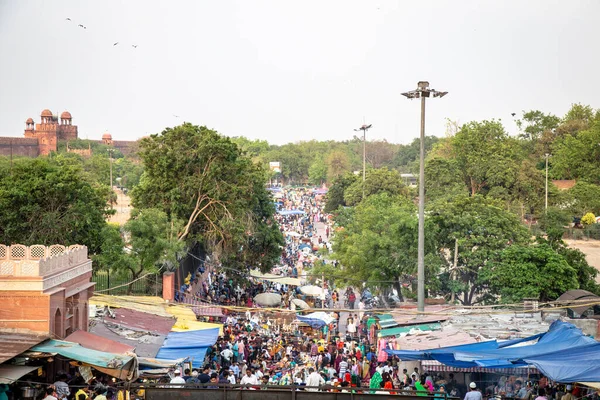 Delhi Indien April 2019 Folkmassa Livet New Delhi Centrum Från — Stockfoto