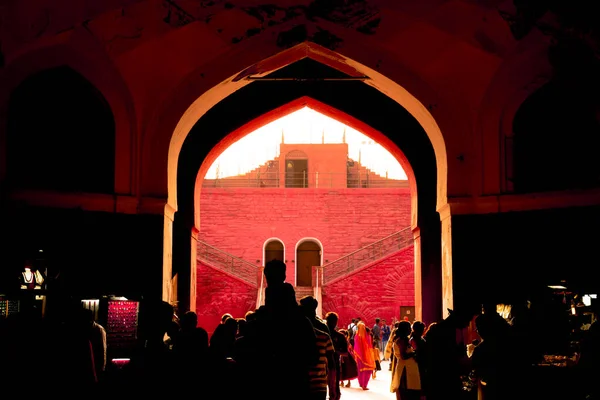 Entrada Principal Edifício Forte Vermelho Forte Vermelho Forte Histórico Cidade — Fotografia de Stock