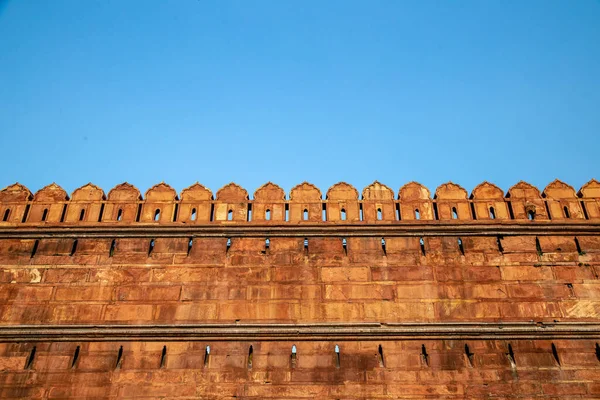 Vörös Erőd Épületének Főbejárata Vörös Erőd Történelmi Erőd Delhi Városában — Stock Fotó