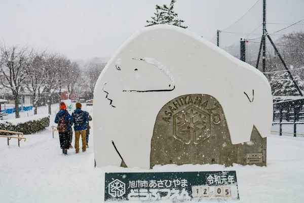 Asahikawa Hokkaido Giappone Dicembre 2019 Zoo Asahiyama Inverno Giardino Zoologico — Foto Stock