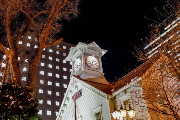 Odori Park Sapporo Hokkaido Giappone Dicembre 2019 Sapporo Clock Tower — Foto Stock