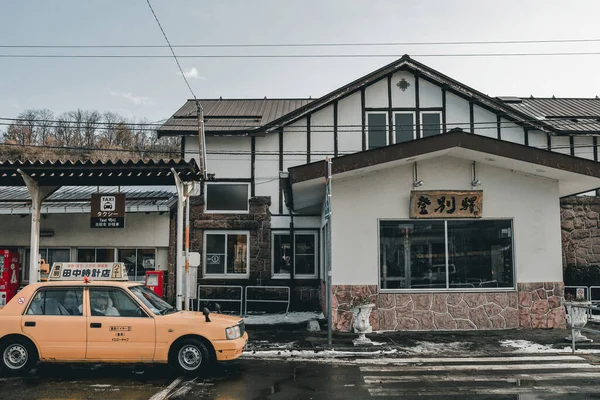 Noboribetsu Hokkaido Japonsko Prosinec 2019 Plocha Před Nádražím Noboribetsu Podle — Stock fotografie