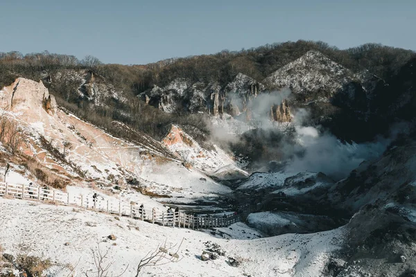Hokkaido Japonsko Prosinec 2019 Neidentifikovaní Turisté Jigokudani Nebo Hell Valley — Stock fotografie