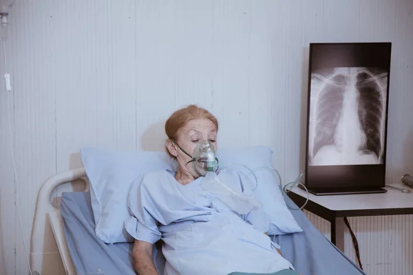 Hopeloze Stemming Infected Covid19 Patiënt Tijdens Het Liggen Bed Quarantaine — Stockfoto