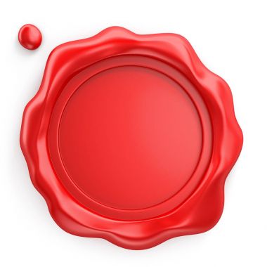 Balmumu mühür beyaz üzerine izole