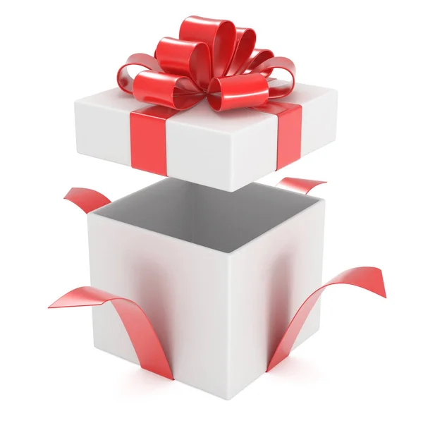 Offene rote Geschenkbox — Stockfoto