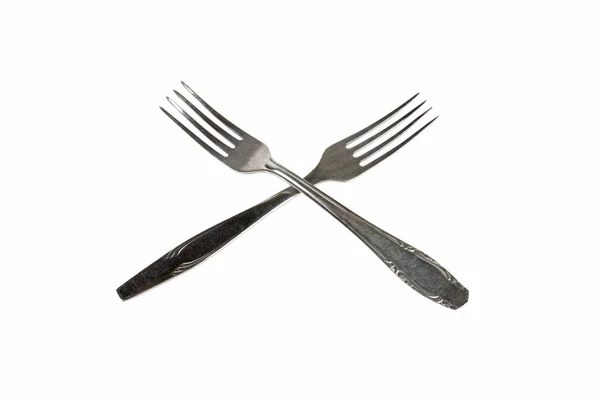 Dos tenedores de comedor aislados sobre fondo blanco — Foto de Stock