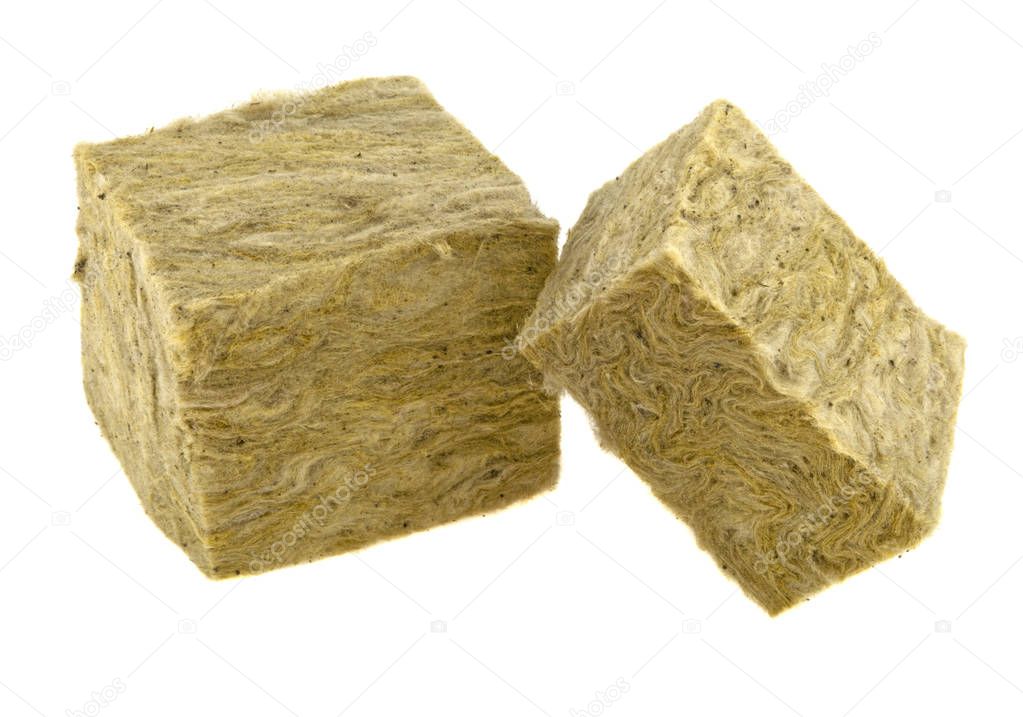 mineral wool isolated on white background