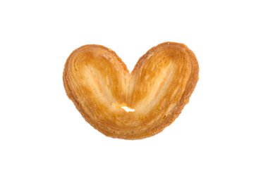 Beyaz arka plan üzerinde izole puf böreği kalp