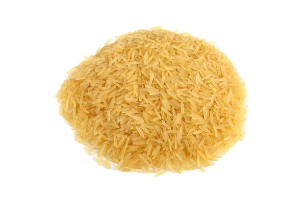 Hnědá Rýže Izolované Bílém Pozadí — Stock fotografie