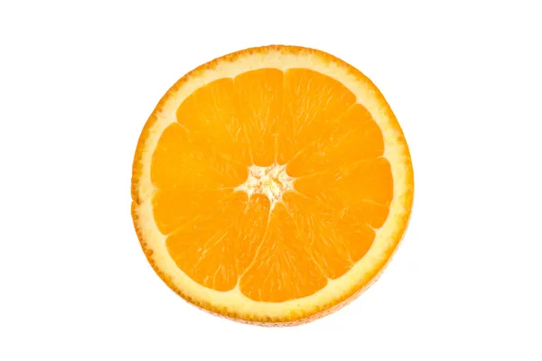 Orangenscheibe Isoliert Auf Weißem Hintergrund Geschnitten — Stockfoto