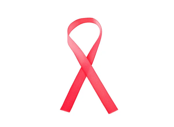 ピンク リボン乳がん 白い背景に分離されたリボン — ストック写真