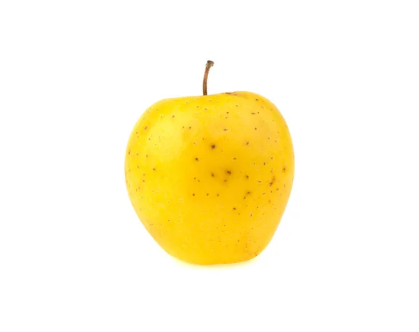 Žluté jablko izolované na bílém pozadí — Stock fotografie