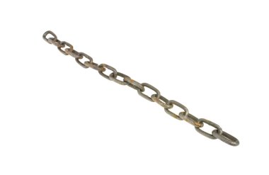 Beyaz zemin üzerinde metal zincir