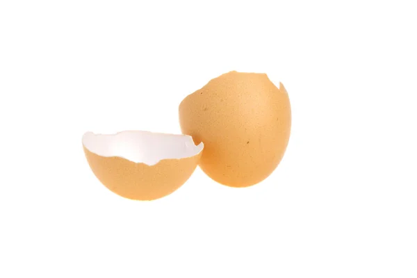 Beyaz Zemin Üzerine Yumurta Kabuğu — Stok fotoğraf