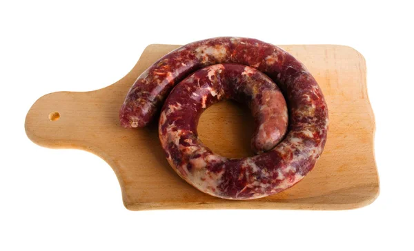 Homemade Sausage White Background — Stock Photo, Image