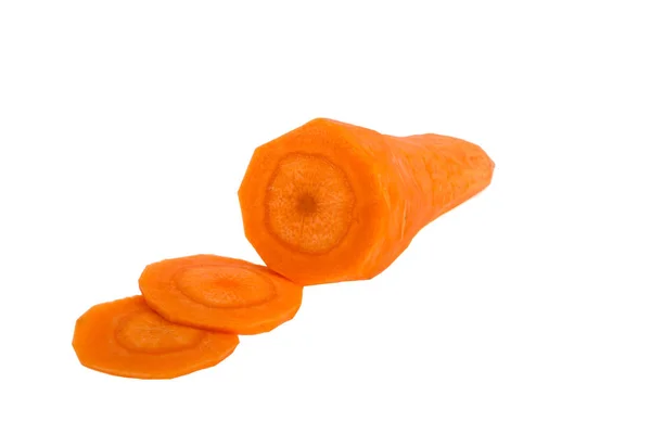Peeled Chopped Carrots White Background — Stock Photo, Image