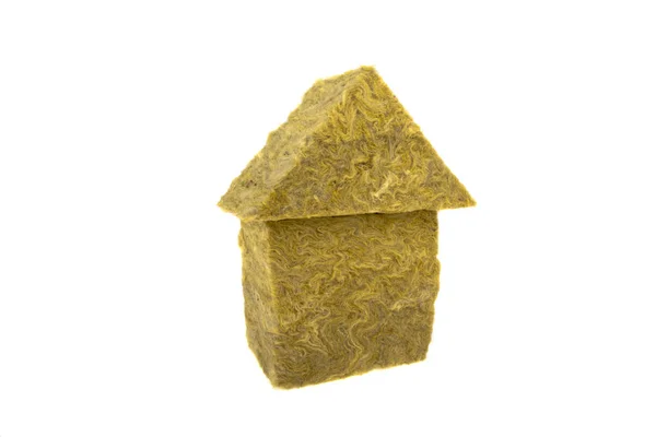 Beyaz bir arka plan üzerinde Taş mineral yün izolasyon