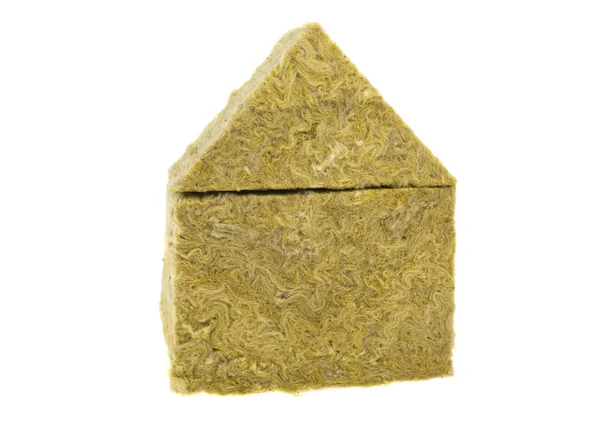 Beyaz bir arka plan üzerinde Taş mineral yün izolasyon