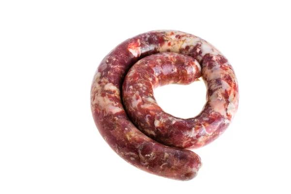 Homemade Sausage White Background — Stock Photo, Image