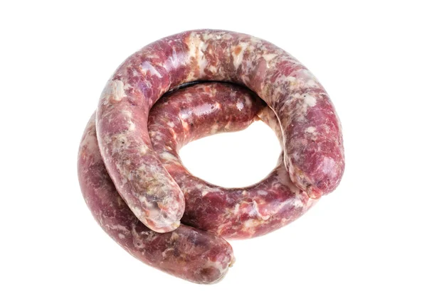 Homemade Sausage White Background — Stock Photo, Image