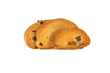 tost, kurutulmuş ekmek tatlı beyaz arka plan üzerinde