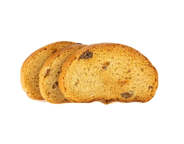 面包, 干面包甜白色背景 — 图库照片