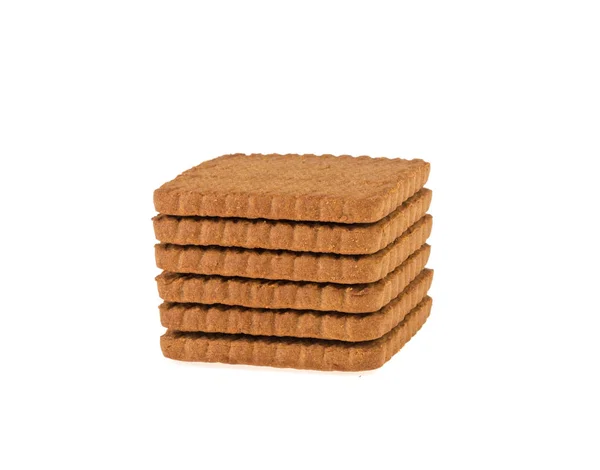 白い背景に分離された正方形のクッキー、チョコレート — ストック写真