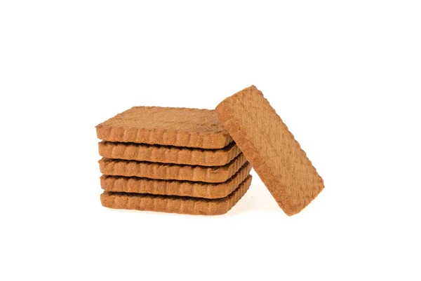 Soubory cookie náměstí, čokoláda izolovaných na bílém pozadí — Stock fotografie