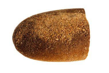 Beyaz arka planda siyah ekmek