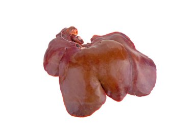 domuz eti beyaz arka plan üzerinde karaciğer