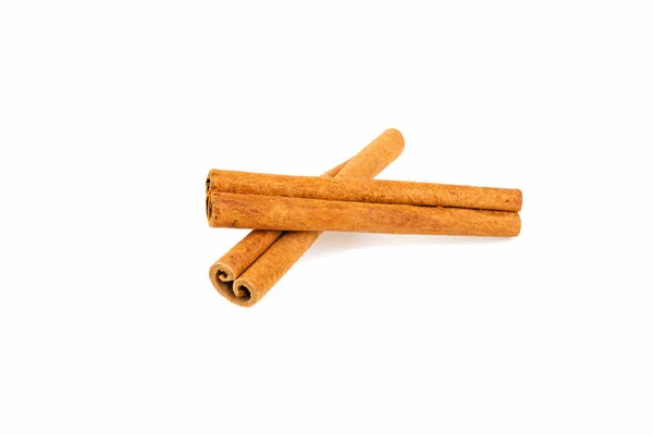 Two Cinnamon Sticks White Background — Stock Photo, Image
