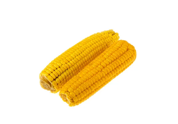 Főtt Kukorica Fehér Háttér — Stock Fotó