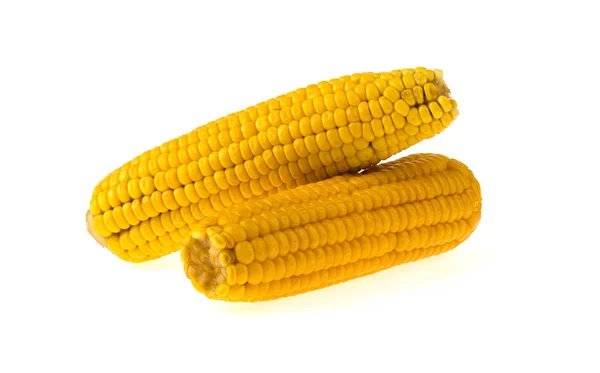 Кукурудза Приготована Білому Тлі — стокове фото