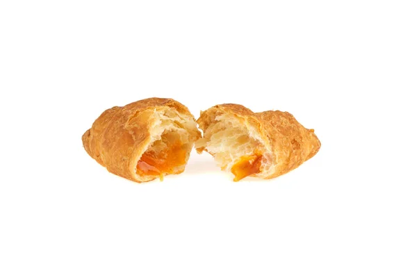 Croissant Vit Bakgrund — Stockfoto