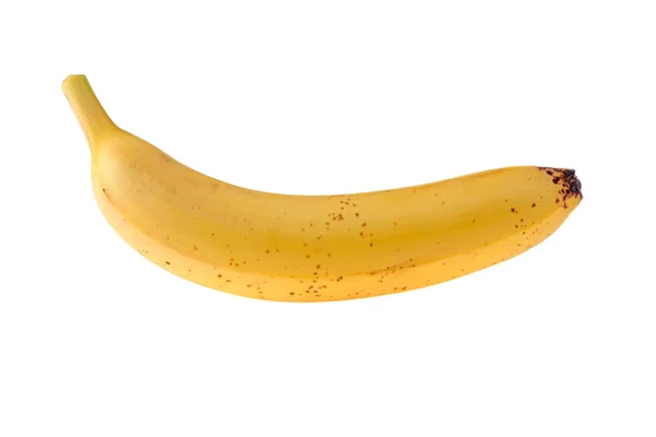 Κίτρινη Μπανάνα Που Απομονώνονται Λευκό Φόντο — Φωτογραφία Αρχείου
