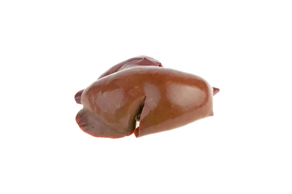 Domuz Eti Beyaz Arka Plan Üzerinde Karaciğer — Stok fotoğraf