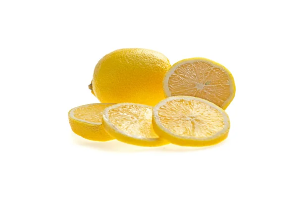 Citron Isolerad Vit Bakgrund — Stockfoto