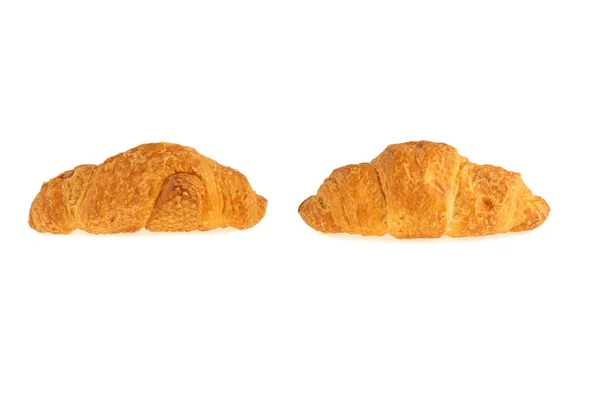 Két Croissant Fehér Alapon — Stock Fotó