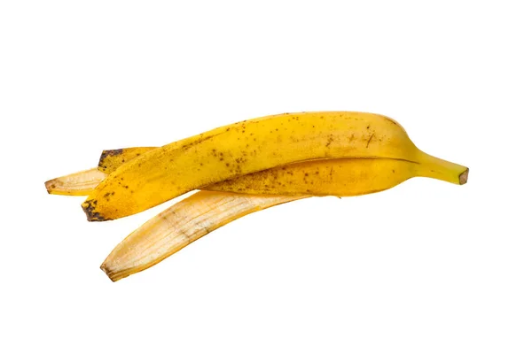 Φλούδα Μπανάνας Απομονωμένη Λευκό Φόντο — Φωτογραφία Αρχείου