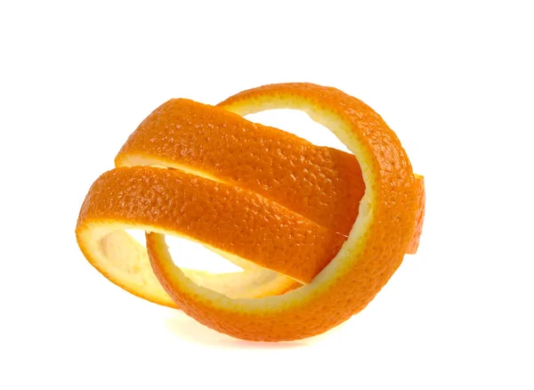 Écorce Orange Sur Fond Blanc — Photo