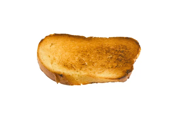 白い背景に焦げたトーストが孤立していて — ストック写真