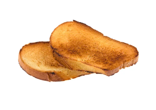 Dwa Toasty Białym Tle Izolowane — Zdjęcie stockowe