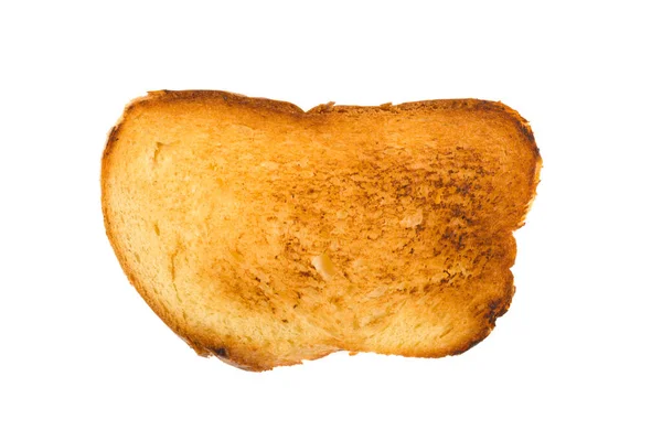 Toast Bruciato Uno Sfondo Bianco Isolato — Foto Stock
