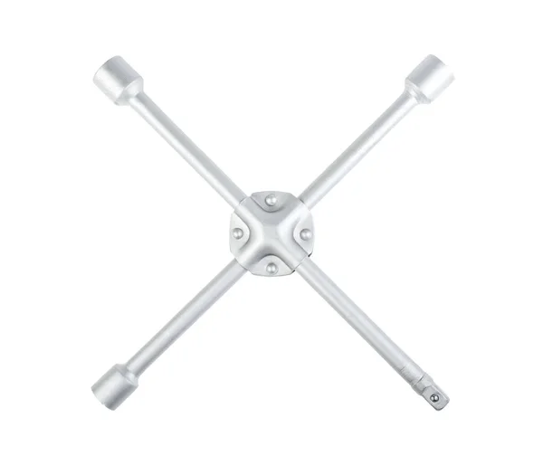 Tekerlek anahtarı beyaz arkaplanda izole edildi