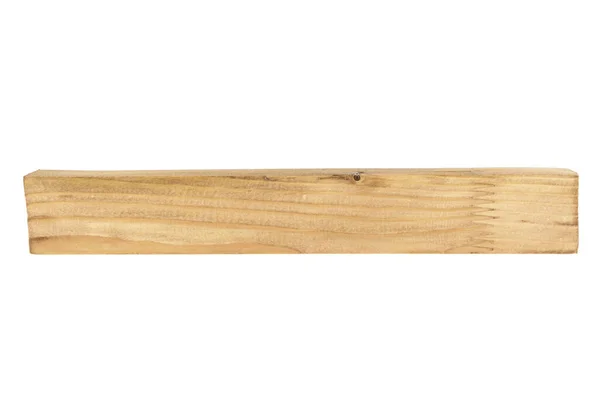 Holzbalken Isoliert Auf Weißem Hintergrund Akazienbrett — Stockfoto