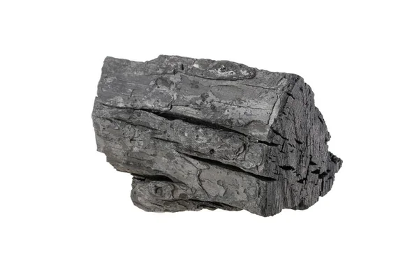 Естественный Древесный Уголь Изолирован Белом Фоне Твердый Древесный Уголь — стоковое фото
